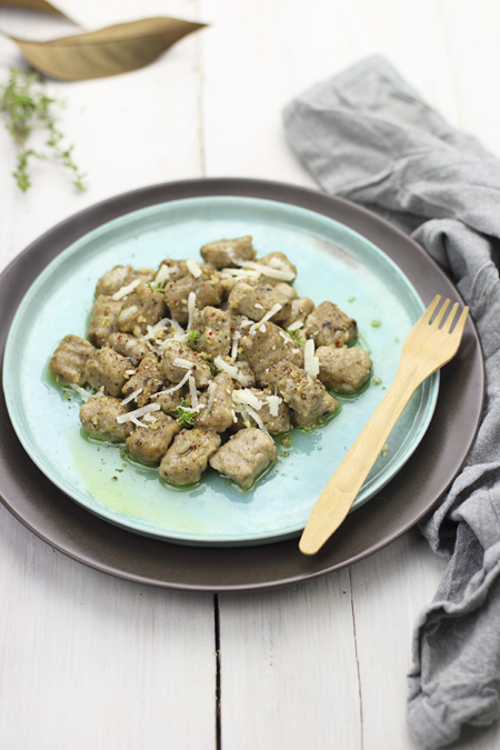 Ricette del territorio-Gnocchi di funghi al forno con ricotta affumicata