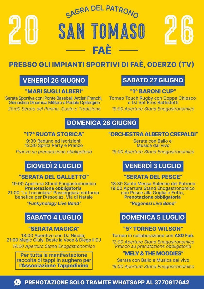 Oderzo-Sagra-San-Tome-a-Fae-2026
